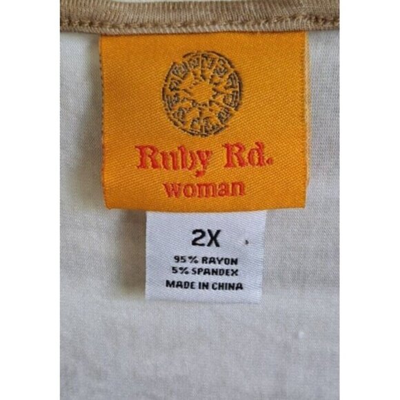 Ruby Road Women's 2X Multicolor Poncho Bat Wing Top Beaded Neckline - Picture 3 of 7